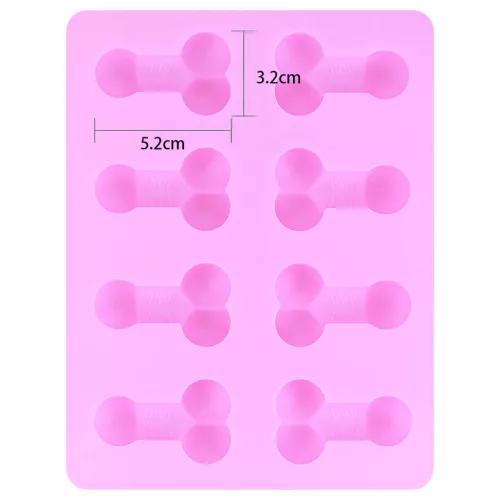 Pénisz formájú jégkocka készítő forma (pink)