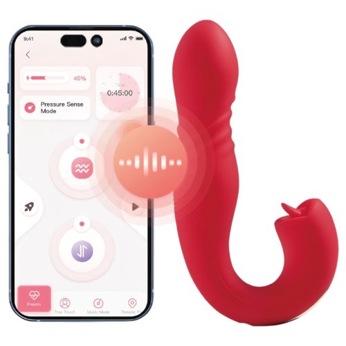 Honey Play Box Joi Thrust 2 - okos lökő, nyaló vibrátor (piros)