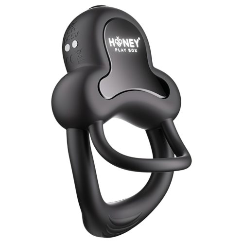 Honey Play Box Anello - okos vibrációs pénisz- és heregyűrű (fekete)