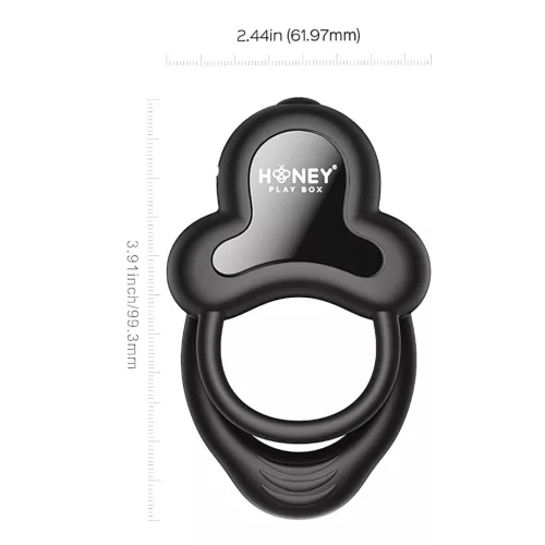 Honey Play Box Anello - okos vibrációs pénisz- és heregyűrű (fekete)