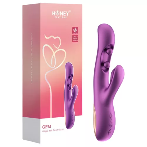 Honey Play Box Gem - okos gyöngyös G-pont és csiklóizgató vibrátor (lila)