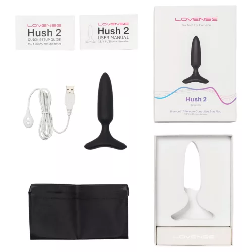 LOVENSE Hush 2 XS - akkus kis anál vibrátor (25 mm, fekete)