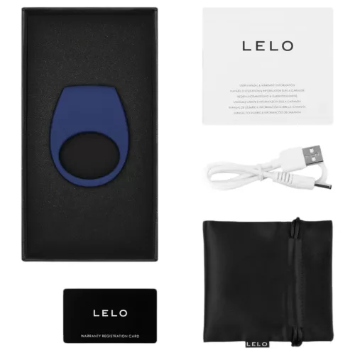 LELO Tor 3 – App-vezérelt vibrációs péniszgyűrű, férfiaknak (kék)