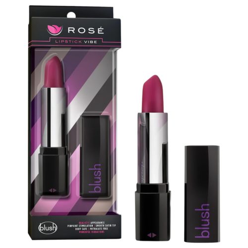 Blush Lipstick Rosé - vízálló rúzs vibrátor (fekete-pink)