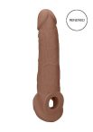   RealRock Penis Sleeve 9 - péniszköpeny (21,5cm) - sötét natúr