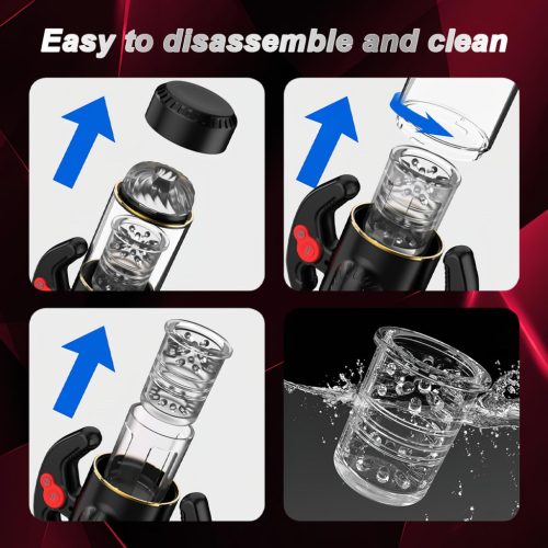 AlvUp - lökő forgó maszturbátor (fekete)