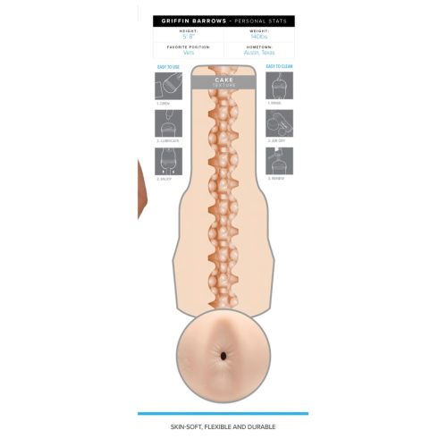 Fleshjack Griffin Barrows - élethű popsi maszturbátor (natúr)