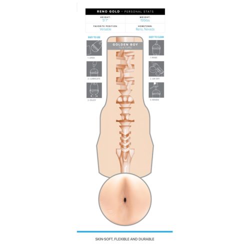 Fleshjack Reno Gold - élethű popsi maszturbátor (natúr)