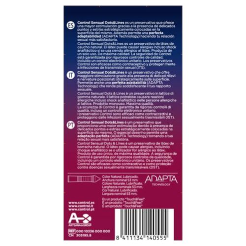 Control - bordázott, pontozott óvszer (12db)