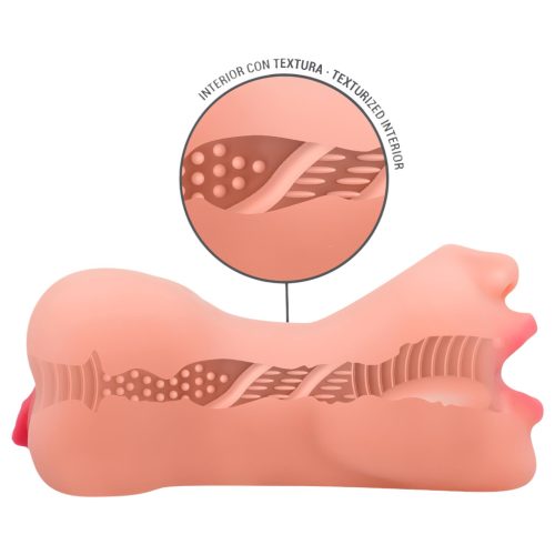 Intense Deep Touch Riley - élethű száj és punci maszturbátor (natúr)