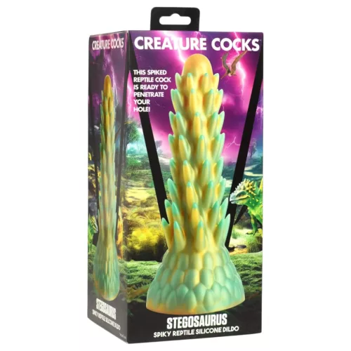 Creature Cocks Stegosaurus - szilikon dildó - 20cm (zöld)