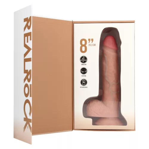 RealRock - forgó vibrátor - natúr (20,5cm)