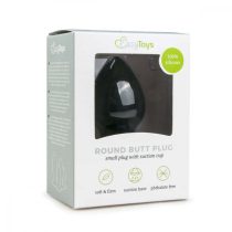   EasyToys Round Butt Plug XL - anál dildó (fekete) - extra nagy