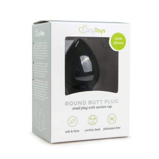 EasyToys Round Butt Plug XL - anál plug (fekete) - extra nagy