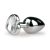 Easytoys Metal No.2 - fehér köves szíves kúp anál dildó - ezüst (2,5cm)