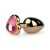 Easytoys Metal No.3 - pink köves szíves kúp anál dildó - arany (2,5cm)