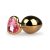 Easytoys Metal No.7 - pink köves szíves kúp anál dildó - arany (3cm)