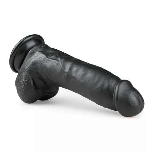 Easytoys - tapadókorongos, herés dildó (20cm) - fekete
