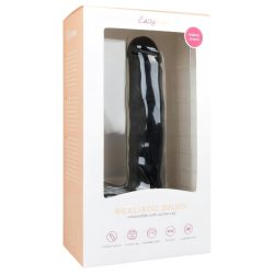   Easytoys - tapadókorongos, herés nagy dildó (26,5cm) - fekete