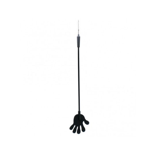 Rimba - szilikon lovaglópálca kezecskével - 40cm (fekete)