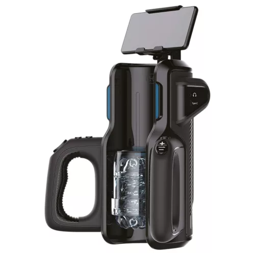 LETEN SM 500 - fel-le mozgó maszturbátor telefon tartóval (fekete)