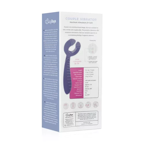 EasyToys Couple - akkus, vízálló párvibrátor (lila)