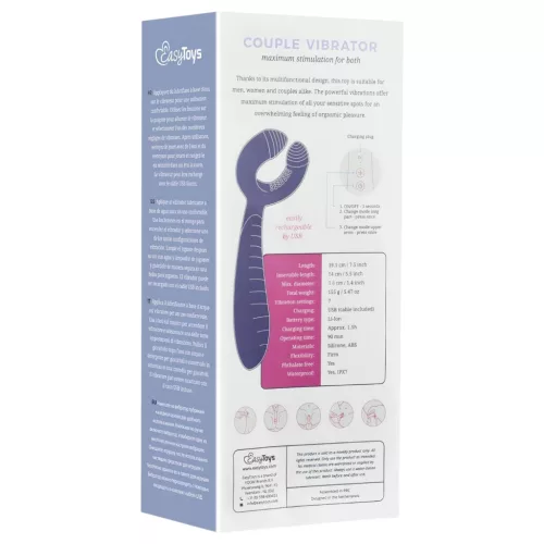 EasyToys Couple - akkus, vízálló párvibrátor (lila)