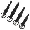 EasyToys - akkus anál vibrátor szett - 4 részes (fekete)