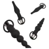 EasyToys - akkus anál vibrátor szett - 4 részes (fekete)