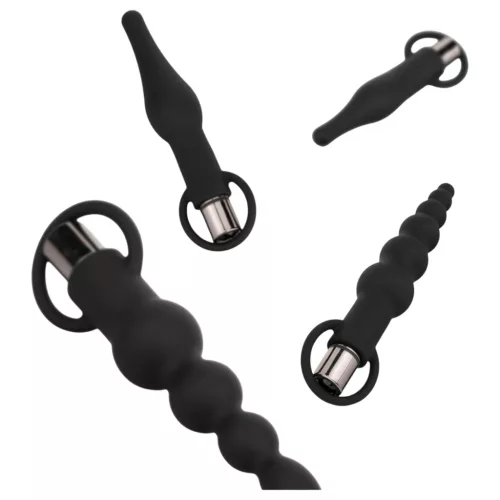 EasyToys - akkus anál vibrátor szett - 4 részes (fekete)