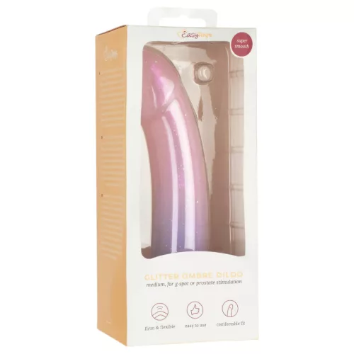 EasyToys Mermaid - csillámos dildó - 19cm (pink)
