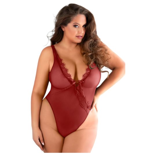 / Allure - csipkés, nyitott body (piros)