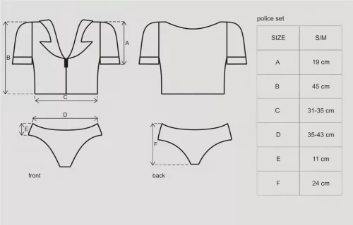 Obsessive Police - rendőrnő jelmez szett (S/M)