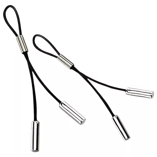 Crave - valódi bőr melldísz acél függőkkel (2db)