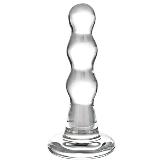 / GLAS - hullámos üveg anál dildó (átlátszó)