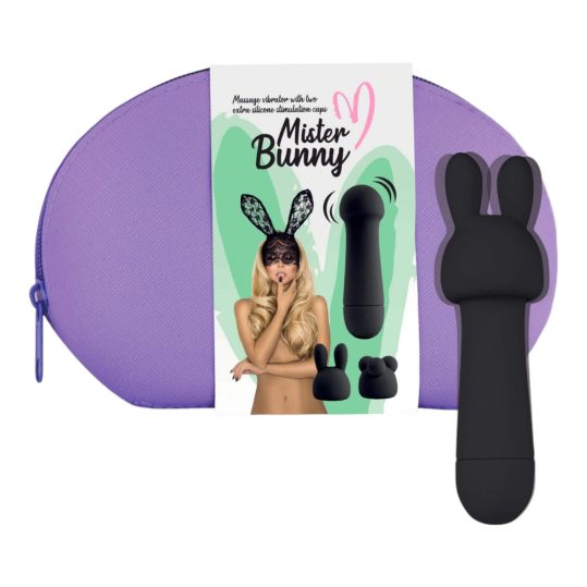 FEELZTOYS Mister Bunny - mini masszírozó vibrátor szett (fekete)