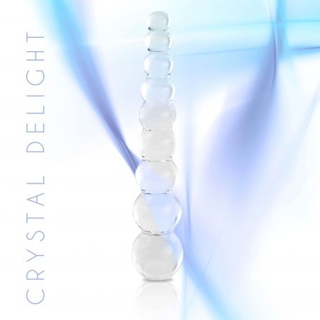 FEELZTOYS GLAZZZ Crystal Delight - gyöngyös üveg dildó (áttetsző)