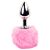 / FEELZTOYS - fém anál plug nyuszifarokkal (ezüst-pink)
