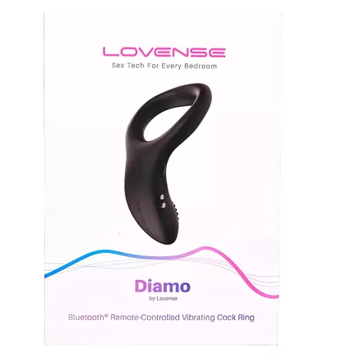 Lovense Diamo – App-vezérelt vibrációs péniszgyűrű, férfiaknak (fekete)