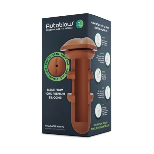 Autoblow A.I. Silicone Anus Sleeve - Brown