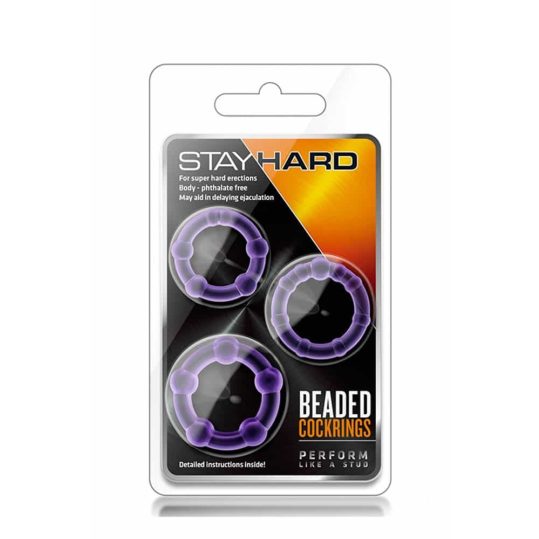 Stay Hard Beaded Cockrings Purple