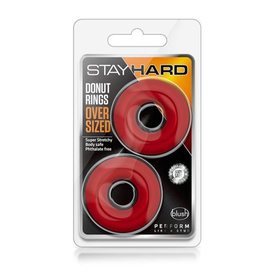 STAY HARD DONUT RINGS OVERSIZED RED