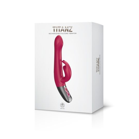 TITANZ 8.5" SILICONE RECHARGEABLE VIBRATOR IN PINK