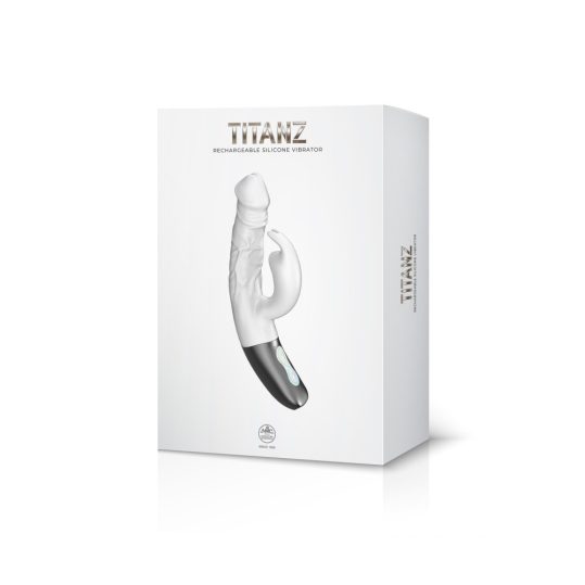 TITANZ 7" SILICONE RECHARGEABLE VIBRATOR IN IVORY WHITE