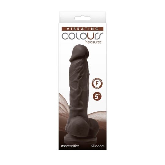 Colours - Pleasures - Vibrating - 5" Dildo - Dark Brown