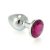 Butt Plug Small Metal With Crystal Red