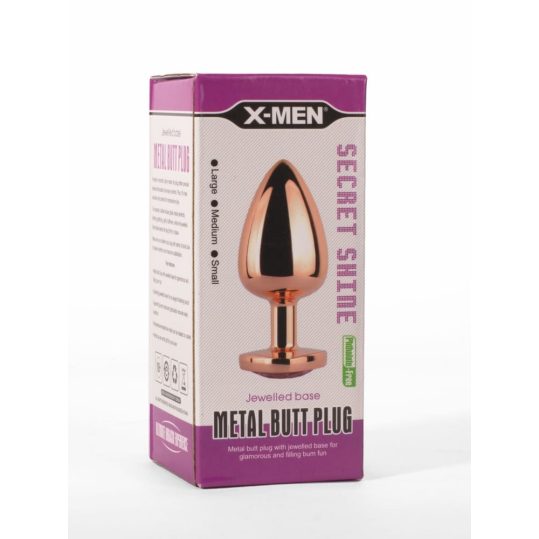 X-MEN Secret Shine Metal Butt Plug Rose Gold Heart L