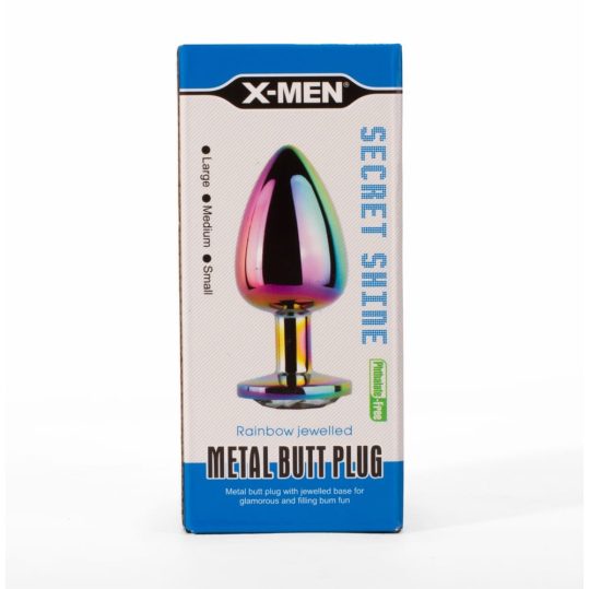 X-MEN Secret Shine Metal Butt Plug Rainbow L