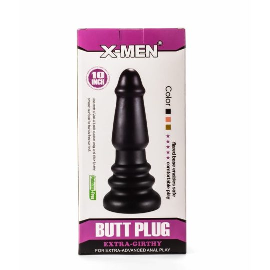 X-Men 10" Extra Girthy Butt Plug Black III