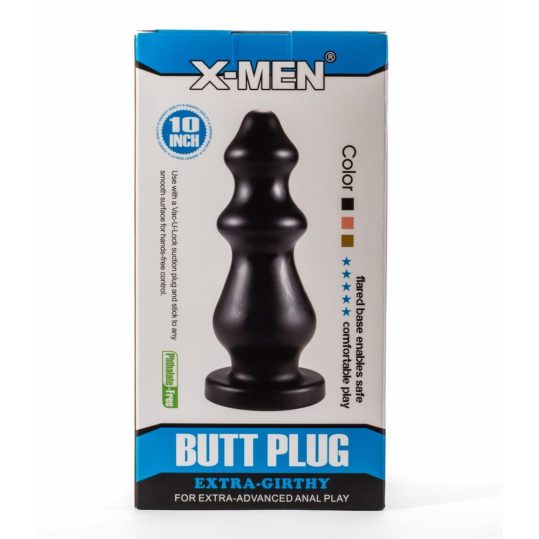 X-Men 10" Extra Girthy Butt Plug Black VI